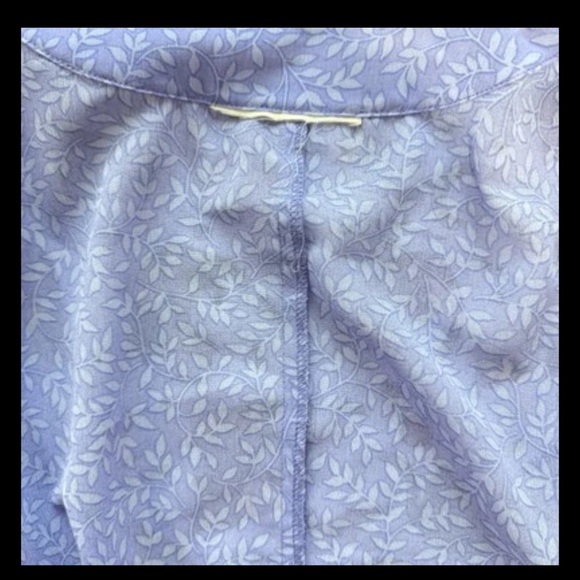 Vintage Maxi Dress Leaves Print M Blue White With Matching Jacket Zippered - Picture 11 of 15